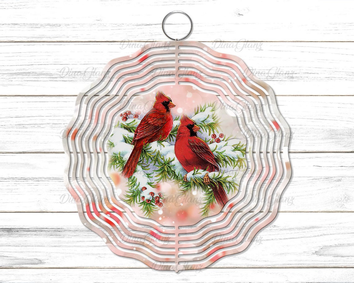 Red Cardinal Wind Spinner PNG Design for Sublimation Bird Etsy