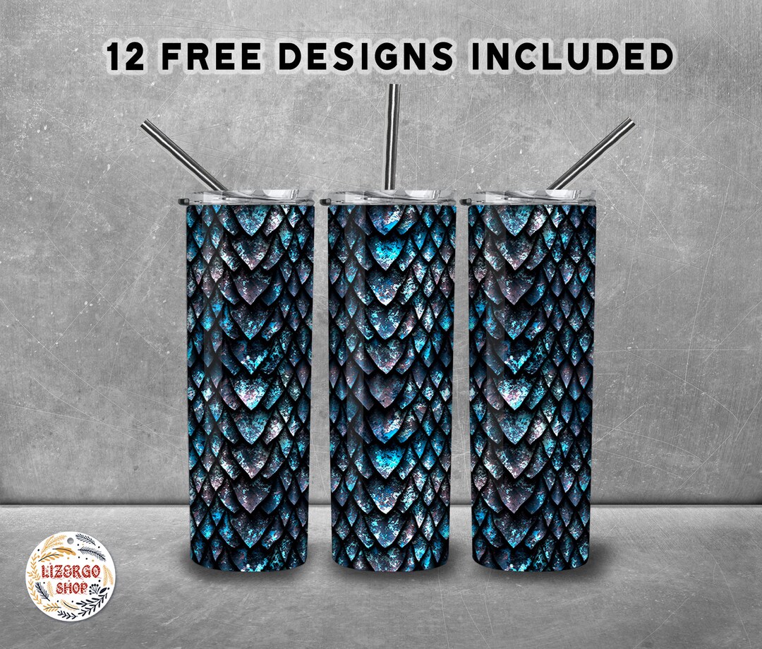 Dragon Scales Tumbler 20 Oz Skinny Sublimation Straight/tapered