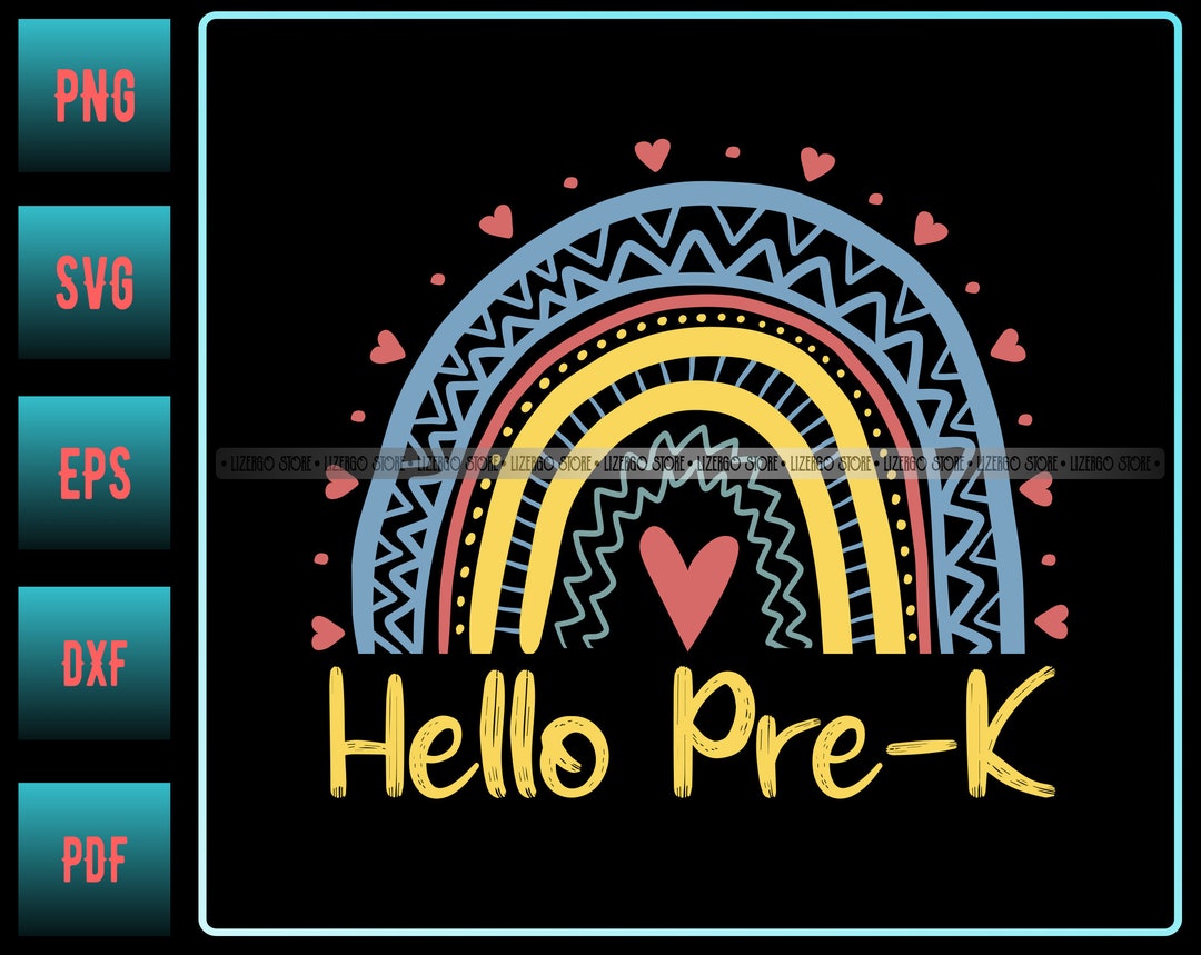 Hello Pre-k Rainbow SVG Back to School SVG - Etsy