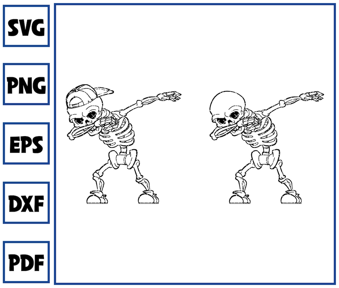 Skeleton Dabbing SVG Skeleton SVG Halloween Svg Png Cut - Etsy