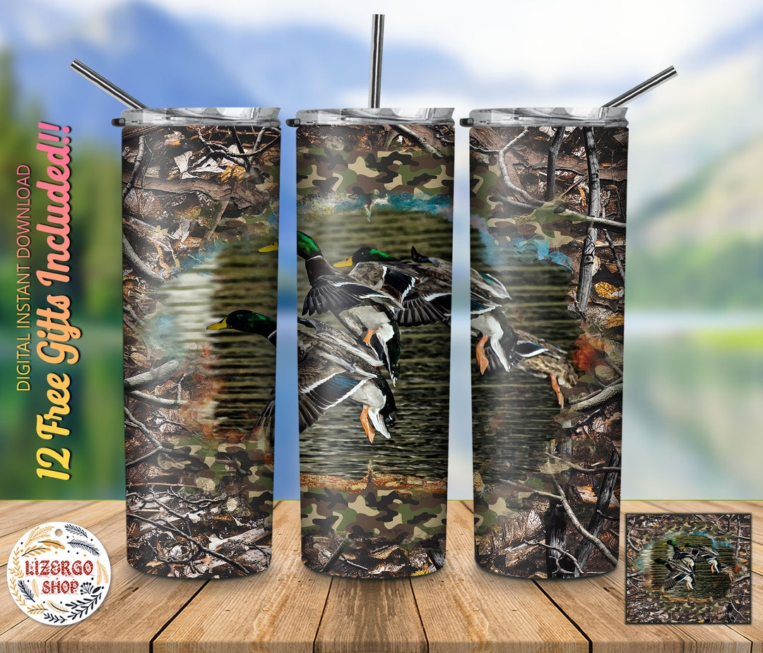 Duck Hunting Camouflage 20 Oz Skinny Tumbler Wrap Sublimation Etsy