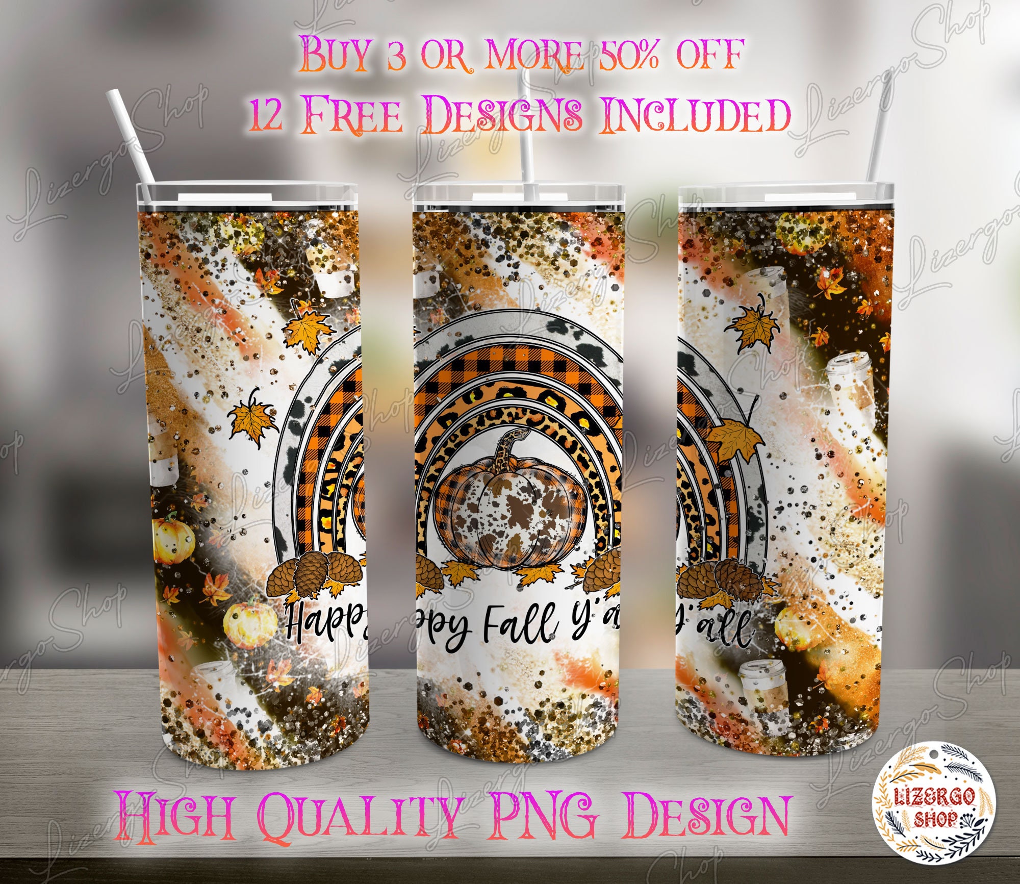 L.V. Halloween Tumbler Wrap- Sublimation Transfer