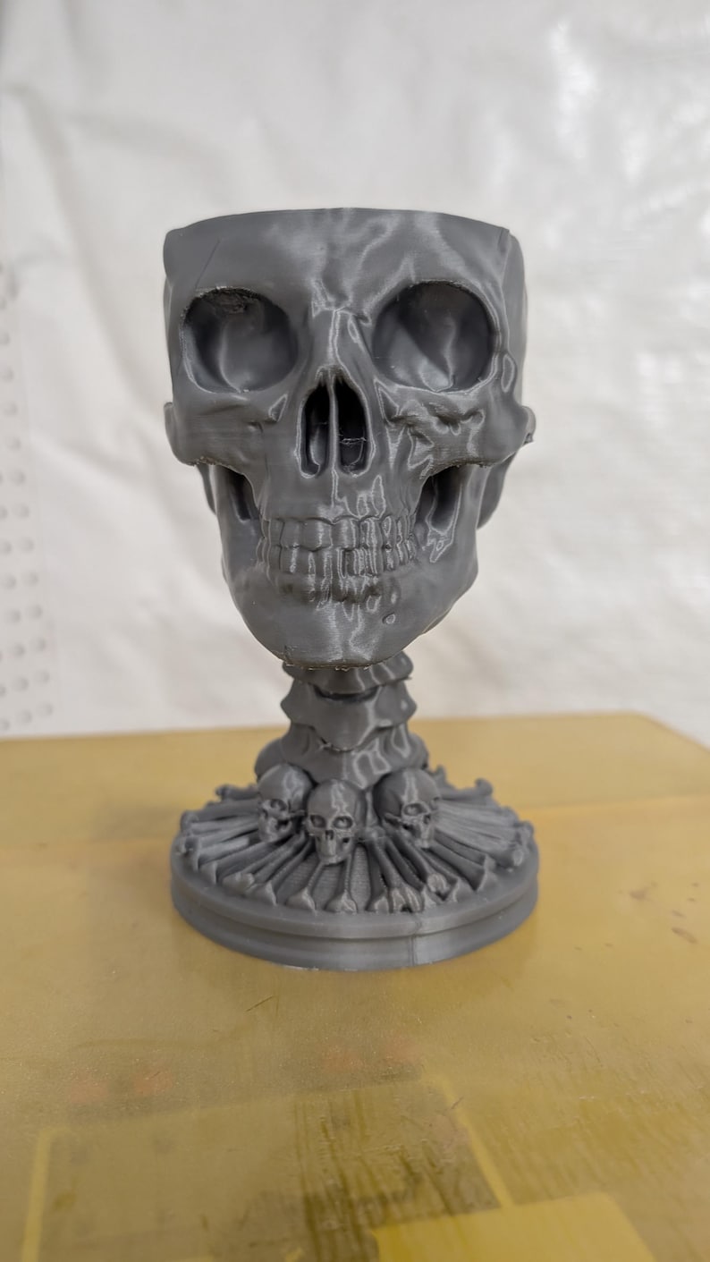 Skull Chalice Display — photographed physical product