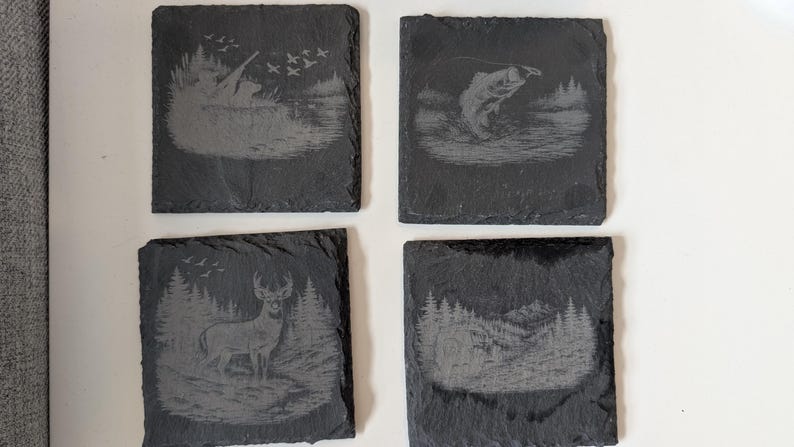 Hunting Slate Coasters — photographed physical product
