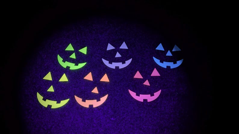 Glow Pumpkin Faces — Set of Three — photographed physical product