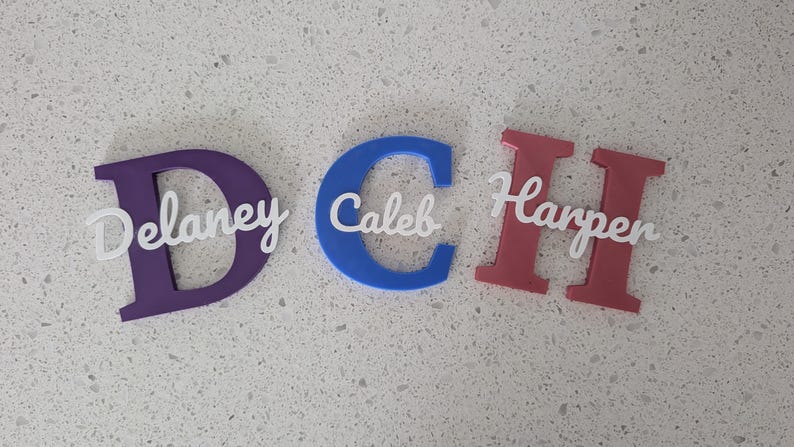 Personalized Initial Name Sign — photographed physical product
