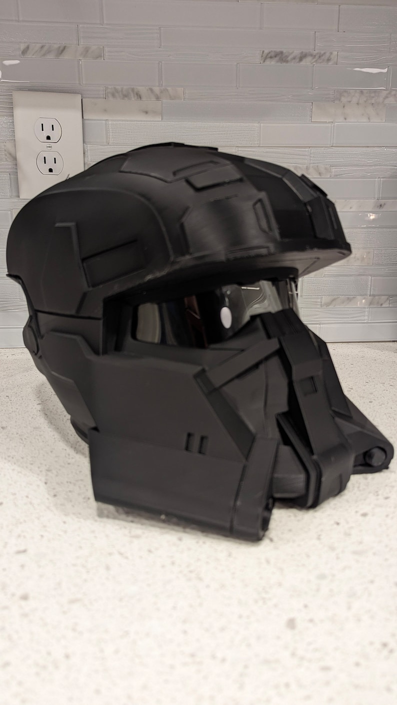 Odie's Prop Shop EOD-style raw 3D printed cosplay helmet