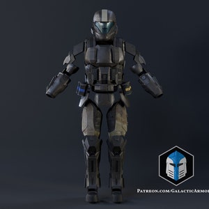 Aangepaste 3D-geprinte Halo 3 ODST-pantserset van Galactic Armory