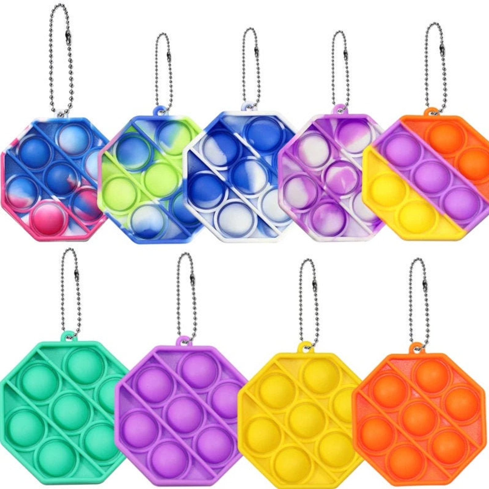 Mini Pop It KeychainOctagon Mini Pop ItFidget Pop It Etsy