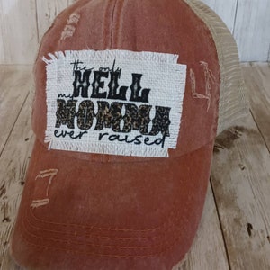 The Only Hell My Momma Ever Raised | Leopard print | Baseball Cap | Trucker hat | Ponytail