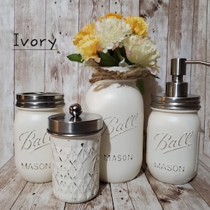 Rustic Mason Jar Bathroom Set