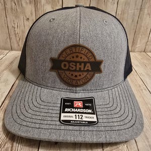 Certified Osha Violator Trucker Hat | Round Leather Patch |