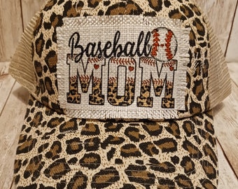 Baseball Mom | Leopard Print | Baseball Cap | Trucker Hat