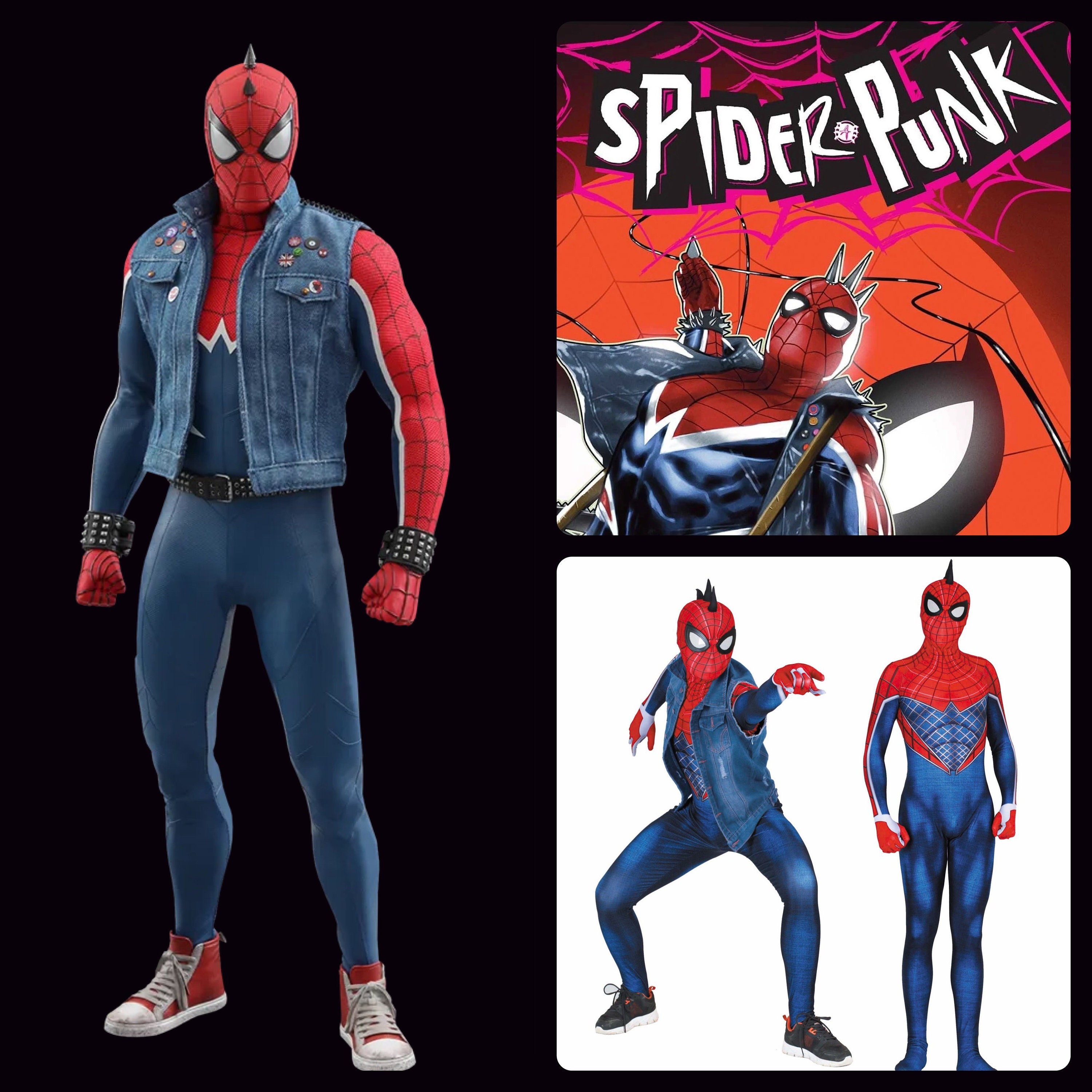 Spider Punk Spider Suit Costume Cosplay Spider-punk no Jacket Across the  Spider-verse Adult / Kids 