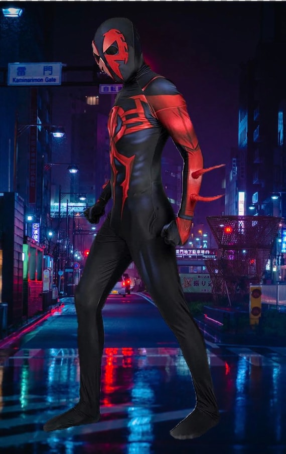 2099 Spider Suit Black Costume Spiderverse Miguel Ohara Adult