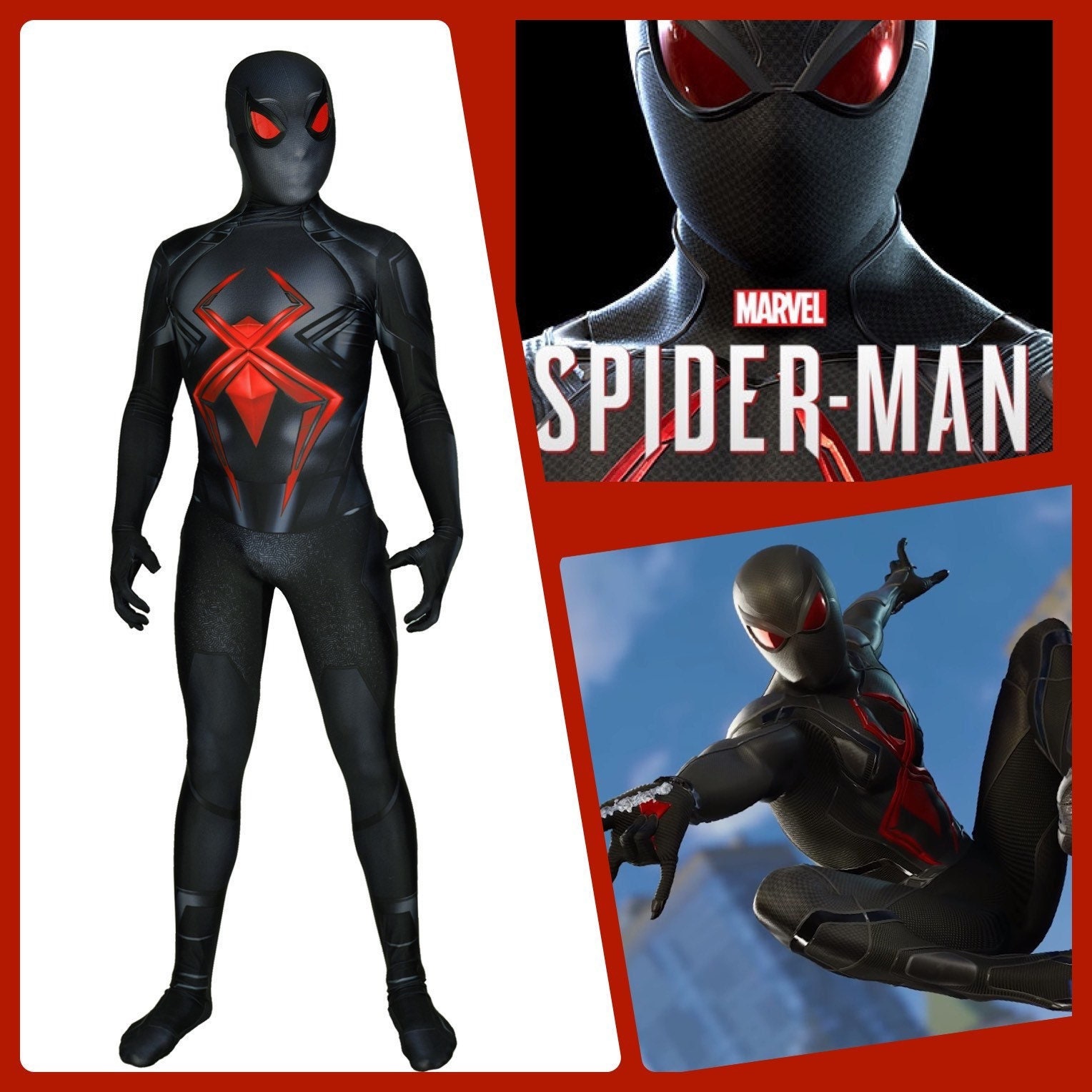 Dark Suit Costume Spider-man Black Spiderman Cosplay Adult / - Etsy  Australia