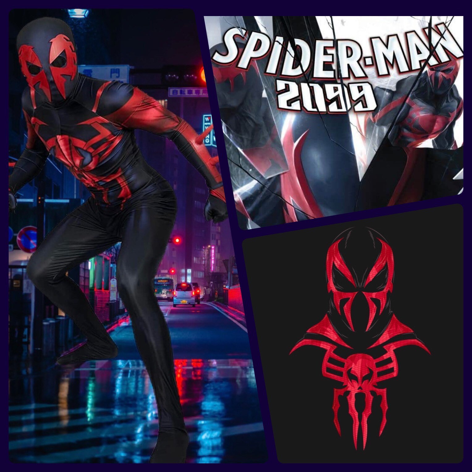 2099 black red suit cosplay