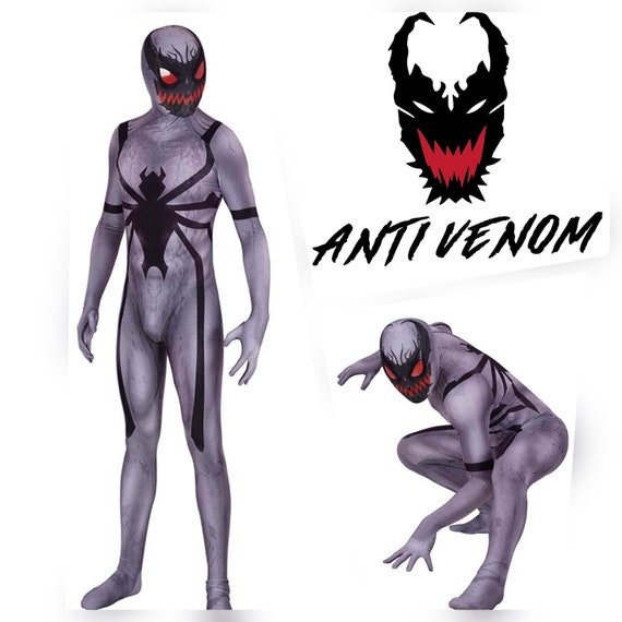 Anti-venom Spider Suit Cosplay Costume Venom Rival Detached Mask