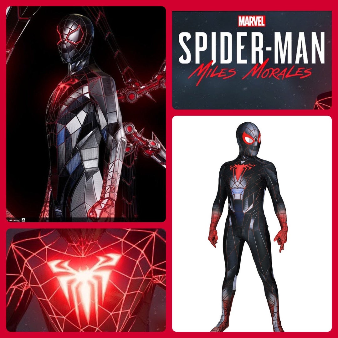 Symbiote Miles Morales Spider Girl Costume Cosplay Lycra Spandex