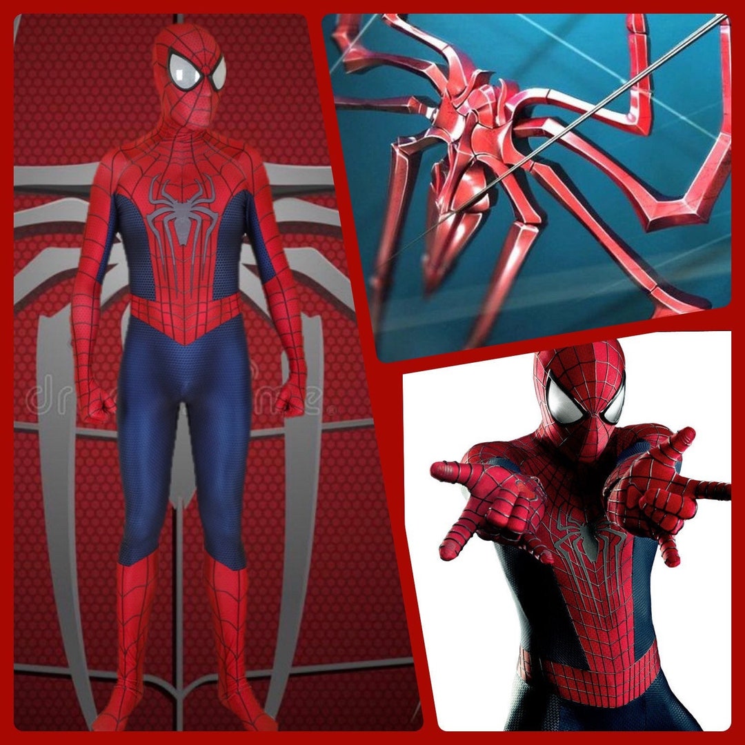 TASM 2 the Amazing Spider-man 2 Suit Cosplay Costume Detached Mask 