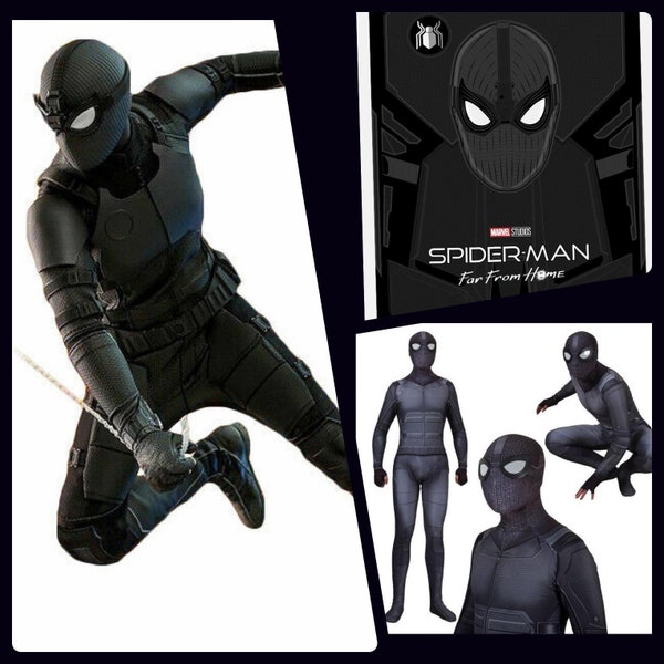 SALE! (Night Monkey) Far From Home Spider-Man Stealth Black cosplay full costume and Detached mask (Night Monkey)