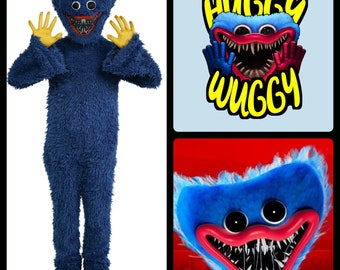 Huggy costume homemade blue fur full body suit - Adults sizes