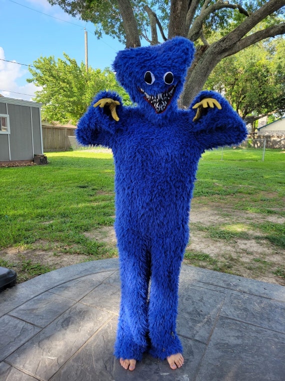 Huggy Costume Homemade Blue Fur Full Body Suit Adults/ Kids 