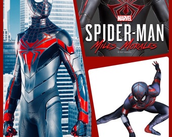 Miles Advanced Tech suit cosplay costume Detached mask Spider Suit