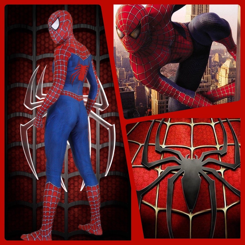 Original Spider-Man suit cosplay costume Detached mask Tobey Adu