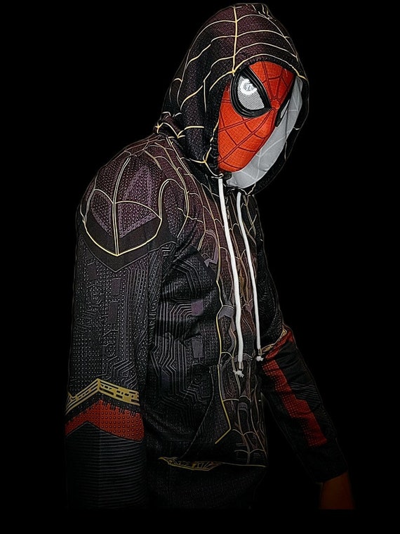 Bezem Interactie credit No way home schwarz gold Spiderman Kostüm Hoodie - Etsy Österreich