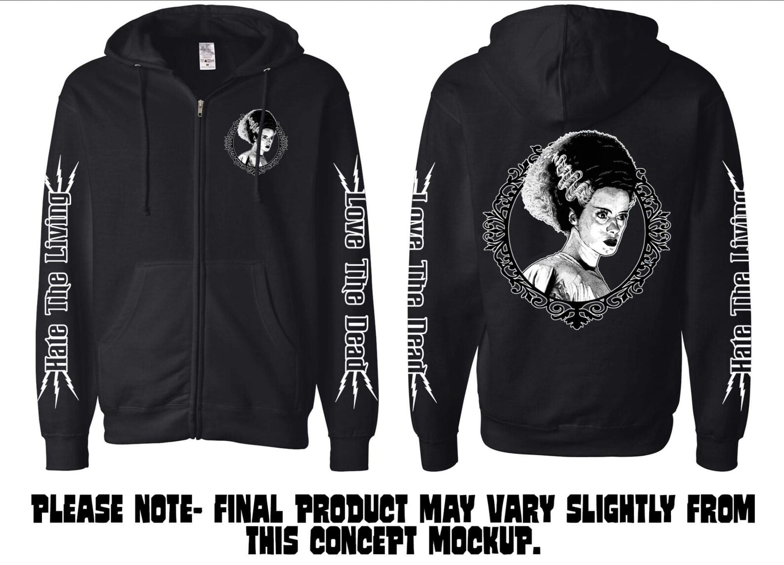 Bride of Frankenstein Zip Up Hoodie Halloween One Of A Kind | Etsy