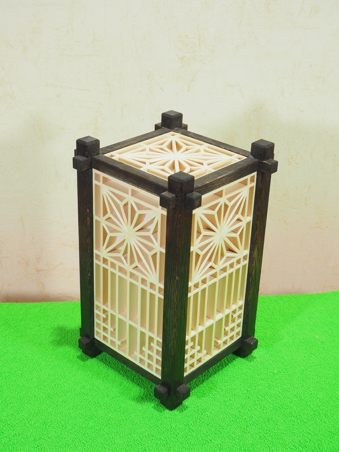 Japanese wooden lamp. table lamp floor lamp. Kumiko shoji. Etsy