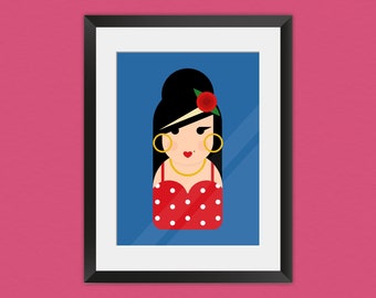 Amy Winehouse Inspired Unframed Art Print