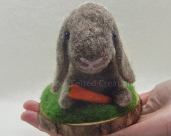 Lop eared rabbit decoration, cute felted rabbit