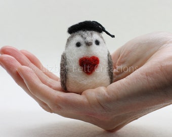 Made to order needle felted penguin, graduation gift