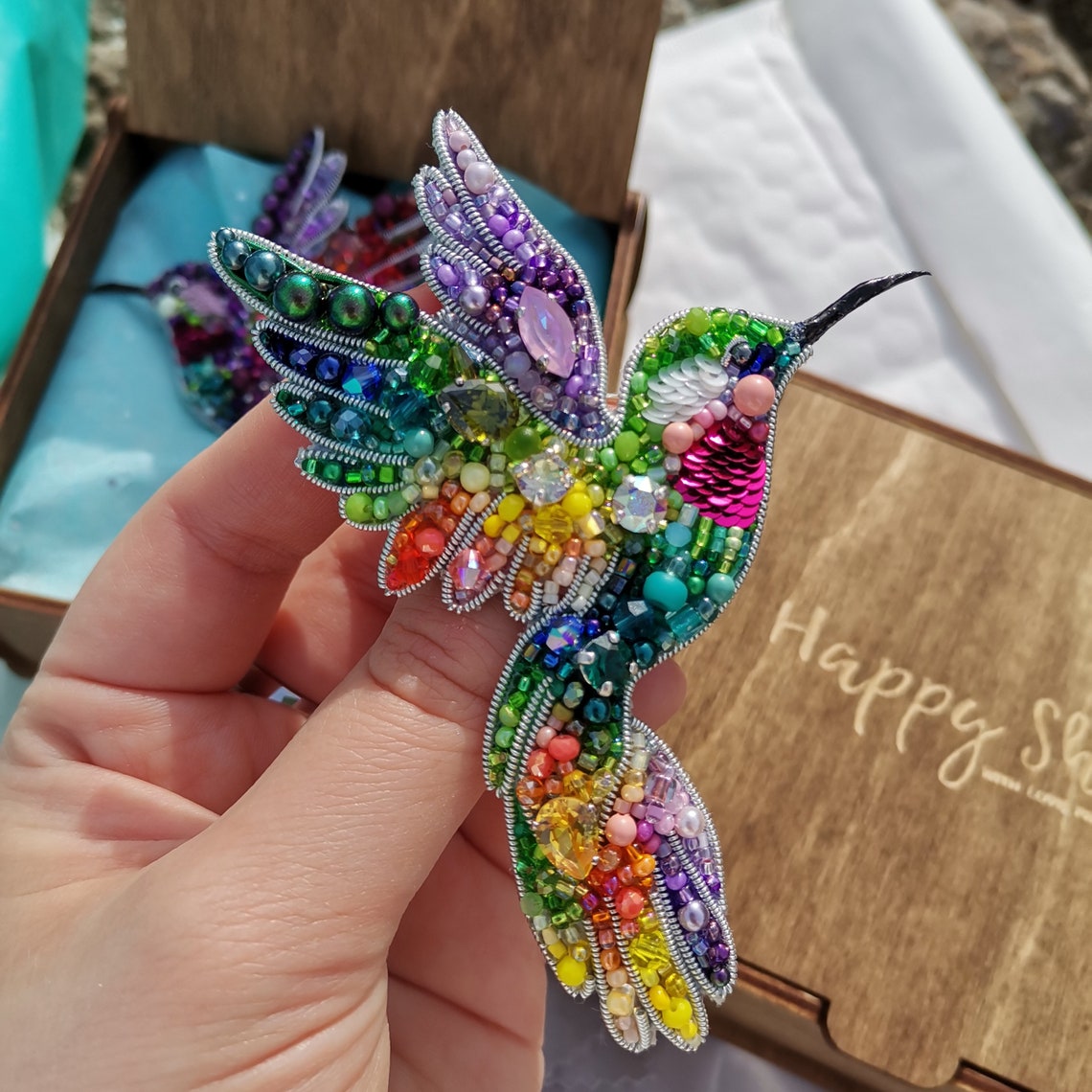 Hummingbird Brooch Beaded Jewelry for Women Hummingbird Pin Etsy