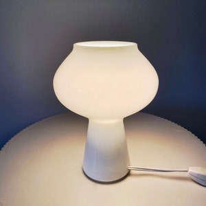 Rare White Vintage &#39;Fungo&#39; Small Table Lamp By Massimo Vignelli for Venini - 1950s Vintage Murano Mushroom Lamps