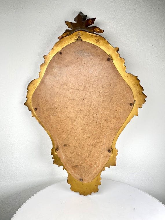 ヴィンテージ バロック/ロココ様式 金箔ミラー - 51 x 32 cm 装飾