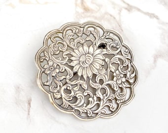 ヴィンテージアールヌーボースタイル 925スターリングシルバーと天然