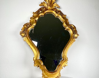 Miroir doré de style baroque rococo vintage 51 x 32 cm, miroir mural orné, style Hollywood Regency, miroirs décoratifs antiques glamour dorés