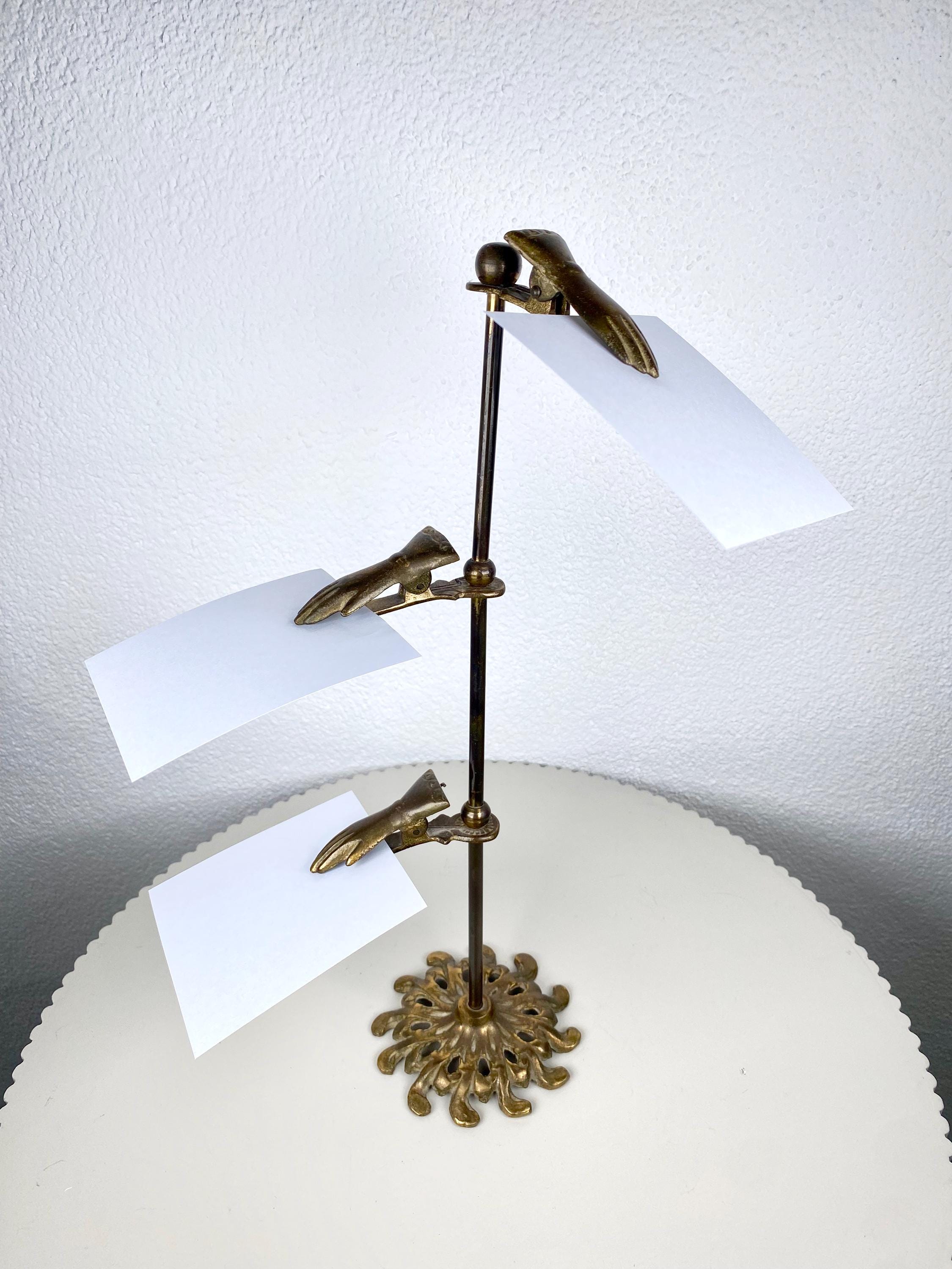 Japanese Vintage Victorian Style Brass Hand Clip Stand – Gold Tone