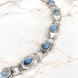 Vintage Georg Jensen Silver & Moonstone Bracelet Nr. 16 - Danish Luxury Designer Silver Art Nouveau Jewelry