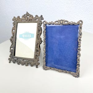 Set of 2 Antique Ornate Rococo Photo Frames Small Victorian Gothic Romantic Scroll Frames Set Dark Academia Desk Whimsigoth Decor Gifts
