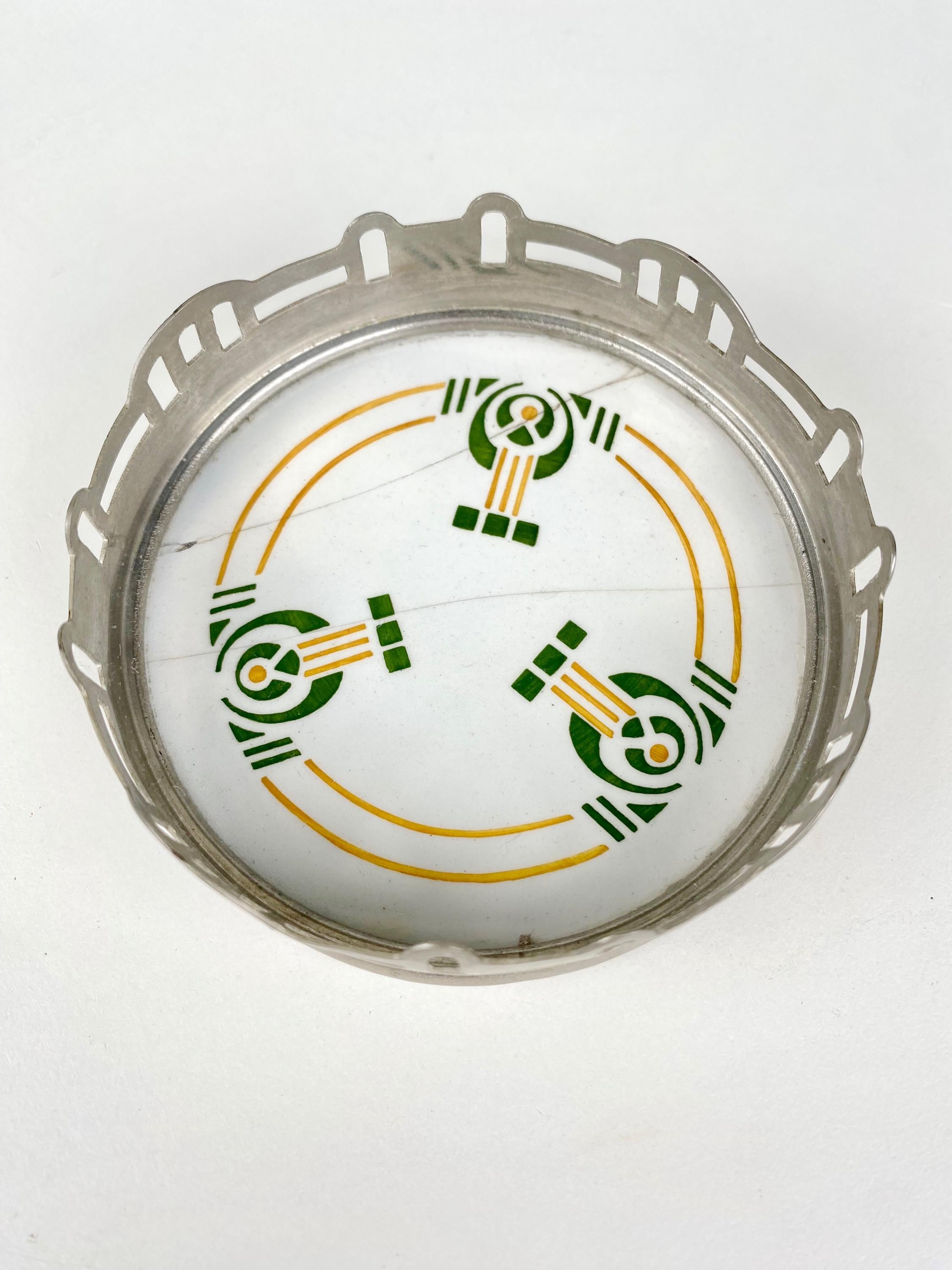 デンマーク　アールデコ　コースター 2枚セット　ユストアナセン　アンティーク デンマーク アールデコ コースター 2枚セット ユストアナセン