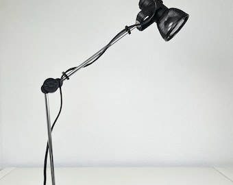 Vintage Mand Eurolux Clamp Lamp German Black Postmodern Industrial Desk Light with Mesh Shade Pixar Style Adjustable Task Lamp