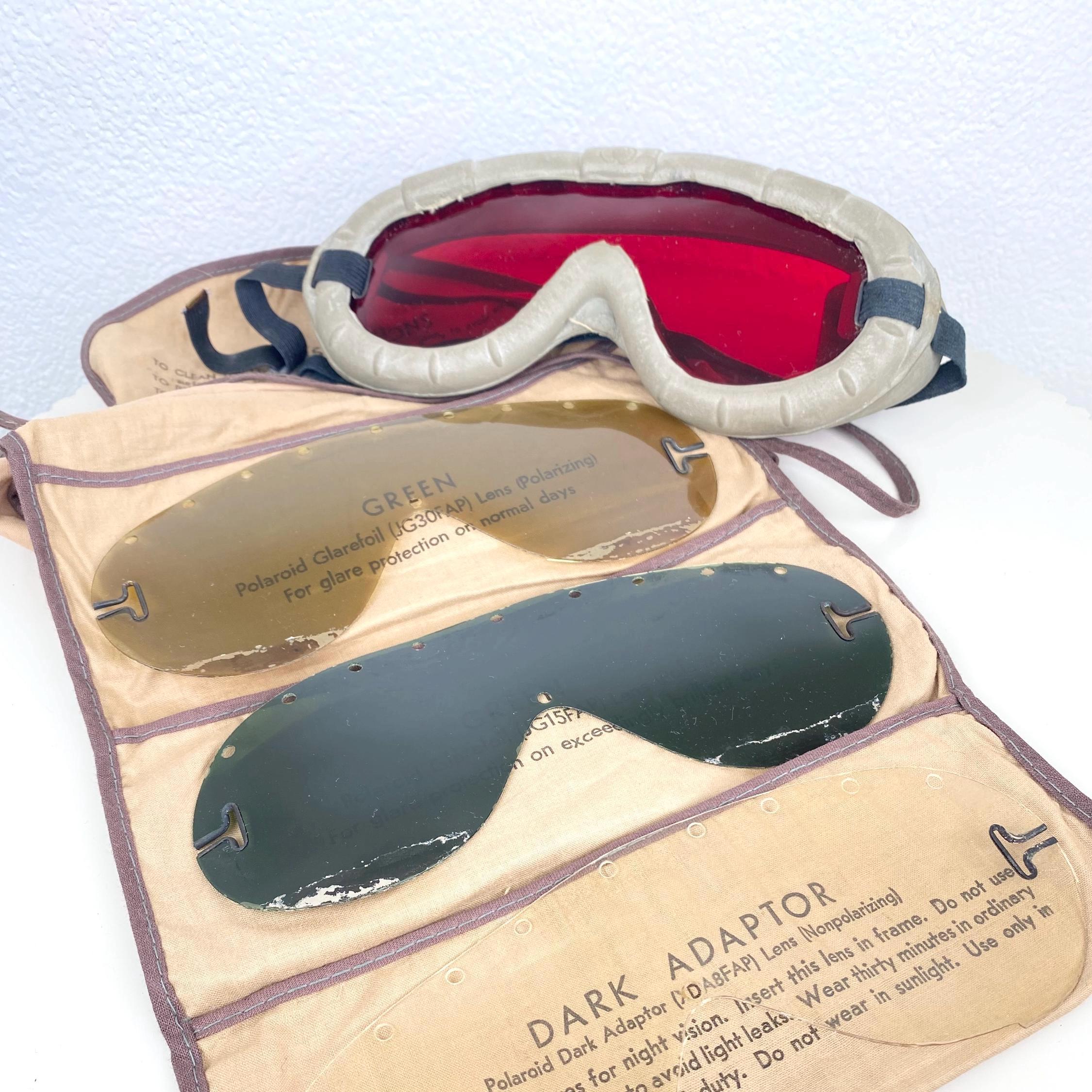 Vintage US Army WW2 Polaroid All-purpose Goggle Kit 1021 Old