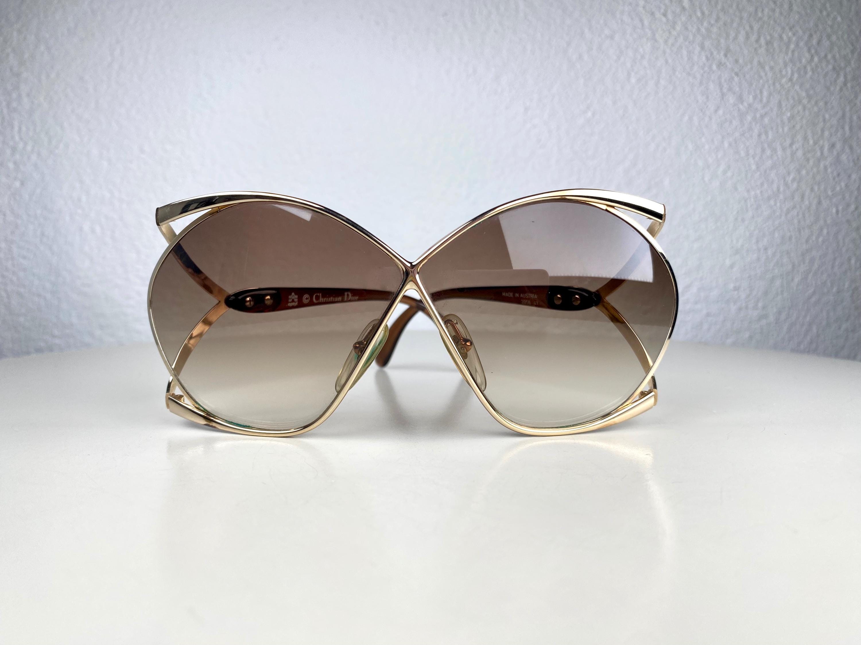 Vintage Christian Dior 2056 41 Design Butterfly Sunglasses From