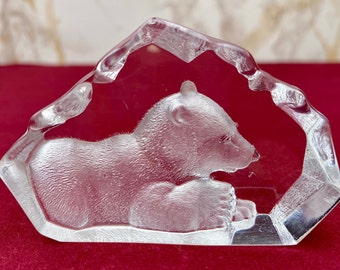 ヴィンテージ アンバー クリスタル ガラス クマの置物 - Etsy 日本