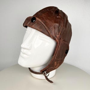 aviator style motorcycle helmets Leather Helmet/cap #H1381A Jamin Leather Finished in Matte Black We're excited to exclusively launch