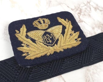 Vintage KLM Pilot Cap Badge 1950s–1970s Royal Dutch Airlines Uniform Insignia Old European Pilot Badges